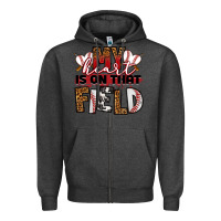 Charcoal Heather my heart is on that field baseball Zipper Hoodie - RanaPortraitStore