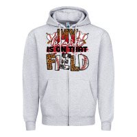 Heather Grey my heart is on that field baseball Zipper Hoodie - RanaPortraitStore