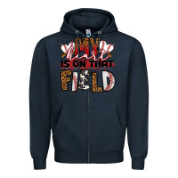 Navy my heart is on that field baseball Zipper Hoodie - RanaPortraitStore