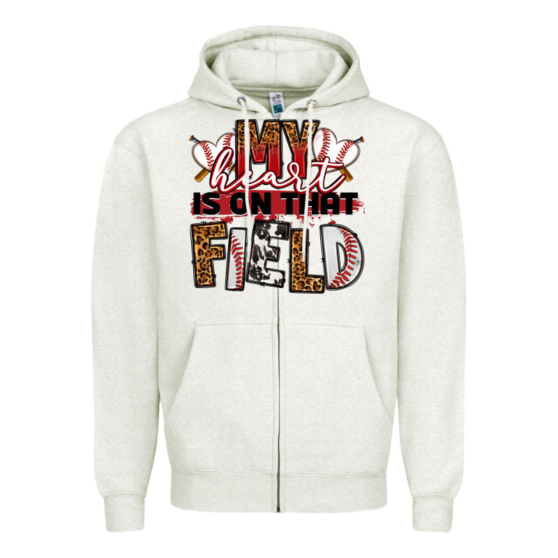 My Heart Is On That Field Baseball Zipper Hoodie by RanaPortraitStore | Teevron