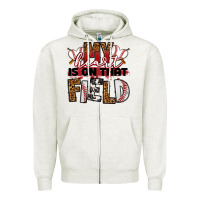 Oatmeal Heather my heart is on that field baseball Zipper Hoodie - RanaPortraitStore