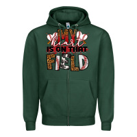 Sports Green my heart is on that field baseball Zipper Hoodie - RanaPortraitStore