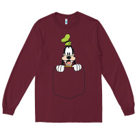 Burgundy goofy pocket goofy pocket t shirt Long Sleeve Tee - artisFamous