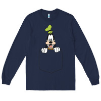 Navy goofy pocket goofy pocket t shirt Long Sleeve Tee - artisFamous