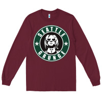 Burgundy seattle grunge Long Sleeve Tee - artisFamous
