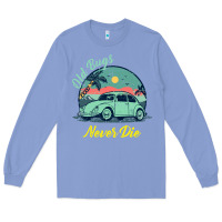 Colony Blue Vintage Funny Beetle Bug Distressed Classic Cars Old Bugs Never Die Long Sleeve Tee - artisFamous