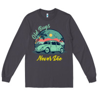 Smoke Vintage Funny Beetle Bug Distressed Classic Cars Old Bugs Never Die Long Sleeve Tee - artisFamous