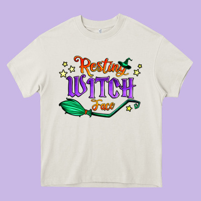 Resting Witch Face Heavy Core Tee Designed By Jasminsmagicworld