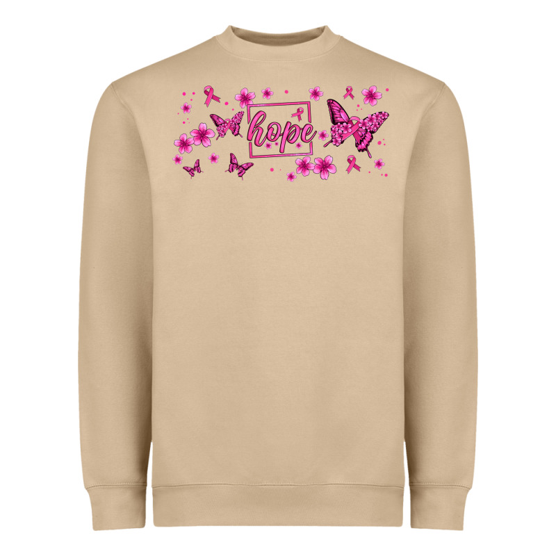 Hope Breast Cancer Butterfly Heavyweight Sweatshirt by Jasminsmagicworld | Teevron