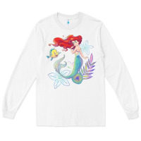 White the little mermaid ari  and flounder sea t shirt Long Sleeve Tee - artisFamous
