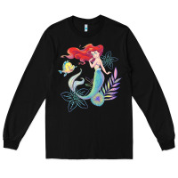 Black the little mermaid ari  and flounder sea t shirt Long Sleeve Tee - artisFamous
