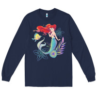 Navy the little mermaid ari  and flounder sea t shirt Long Sleeve Tee - artisFamous