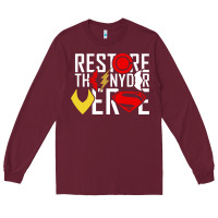 Burgundy restore the snyderverse Long Sleeve Tee - artisFamous