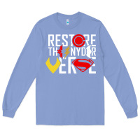 Colony Blue restore the snyderverse Long Sleeve Tee - artisFamous