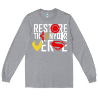 Heather Grey restore the snyderverse Long Sleeve Tee - artisFamous