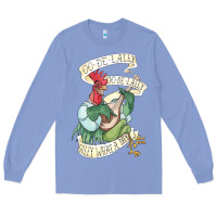 Colony Blue alan a dale rooster  oo de lally golly what a day tattoo watercolor pa Long Sleeve Tee - artisFamous