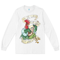 White alan a dale rooster  oo de lally golly what a day tattoo watercolor pa Long Sleeve Tee - artisFamous