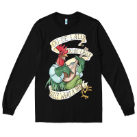 Black alan a dale rooster  oo de lally golly what a day tattoo watercolor pa Long Sleeve Tee - artisFamous