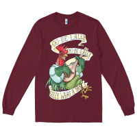 Burgundy alan a dale rooster  oo de lally golly what a day tattoo watercolor pa Long Sleeve Tee - artisFamous