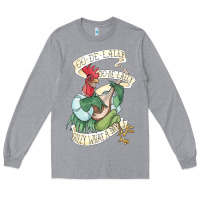 Heather Grey alan a dale rooster  oo de lally golly what a day tattoo watercolor pa Long Sleeve Tee - artisFamous
