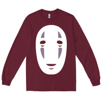 Burgundy no face spirited away women's Long Sleeve Tee - artisFamous