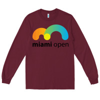 Burgundy MIAMI OPEN Long Sleeve Tee - artisFamous