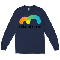 Navy MIAMI OPEN Long Sleeve Tee - artisFamous