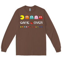 Chestnut cool retro 80s pacman ghosts video games Long Sleeve Tee - artisFamous