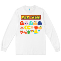 White 80s pacman ghosts video games Long Sleeve Tee - artisFamous