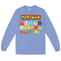 Colony Blue 80s pacman ghosts video games Long Sleeve Tee - artisFamous