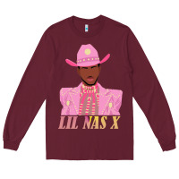 Burgundy lil nas x 2 Long Sleeve Tee - artisFamous