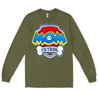 Army Green funny mom patrol  funny dog mom gift birthday party t shirt Long Sleeve Tee - artisFamous