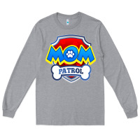 Heather Grey funny mom patrol  funny dog mom gift birthday party t shirt Long Sleeve Tee - artisFamous