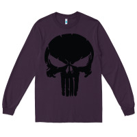Plum the punisher skull black Long Sleeve Tee - artisFamous