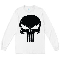 White the punisher skull black Long Sleeve Tee - artisFamous