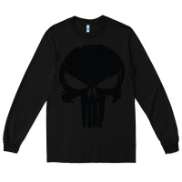 Black the punisher skull black Long Sleeve Tee - artisFamous