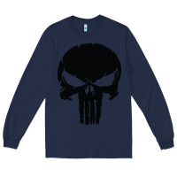 Navy the punisher skull black Long Sleeve Tee - artisFamous
