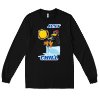 Black Just Chill Long Sleeve Tee - artisFamous