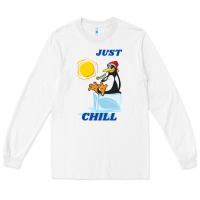 White Just Chill Long Sleeve Tee - artisFamous