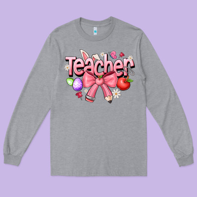 Easter Teacher Long Sleeve Tee Designed By Cowhidedigitalart