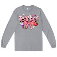 Heather Grey easter teacher Long Sleeve Tee - CowhideDigitalArt