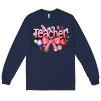 Navy easter teacher Long Sleeve Tee - CowhideDigitalArt
