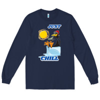Navy Just Chill Long Sleeve Tee - artisFamous