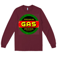 Burgundy GARAGE CAR GASOLINE Long Sleeve Tee - artisFamous