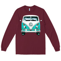 Burgundy hippie surf van Long Sleeve Tee - artisFamous