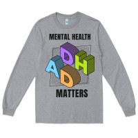 Heather Grey adhd mental health matters Long Sleeve Tee - artisFamous