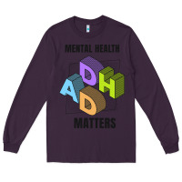 Plum adhd mental health matters Long Sleeve Tee - artisFamous
