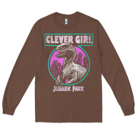 Chestnut distressed teal raptor clever girl t shirt Long Sleeve Tee - artisFamous