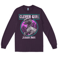 Plum distressed teal raptor clever girl t shirt Long Sleeve Tee - artisFamous
