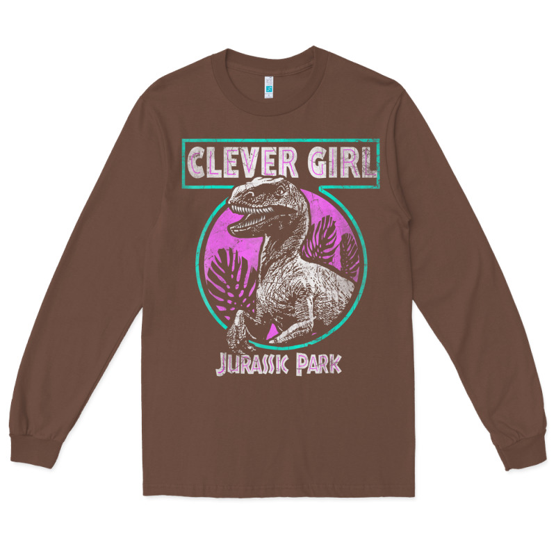 Distressed Teal Raptor Clever Girl T Shirt Long Sleeve Tee by artisFamous | Teevron